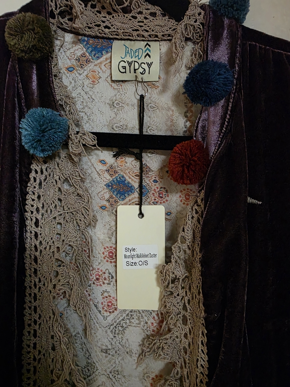 JADED GYPSY MOONLIGHT WALK VELVET DUSTER - Picture 3 of 5